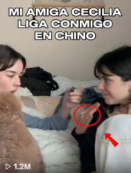 Mi amiga liga conmigo en chino